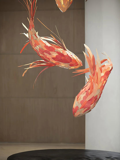 Crimson Swirl Koi Chandelier Chandelier
