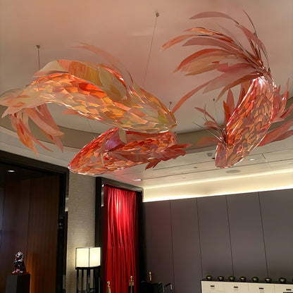 Crimson Swirl Koi Chandelier Chandelier