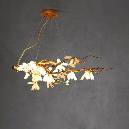 Crushed Natural Stone Chandelier L 39.4″ x W 23.6″ x H 11.8″ / L 100cm x W 60cm x H 30cm / Brass Chandelier