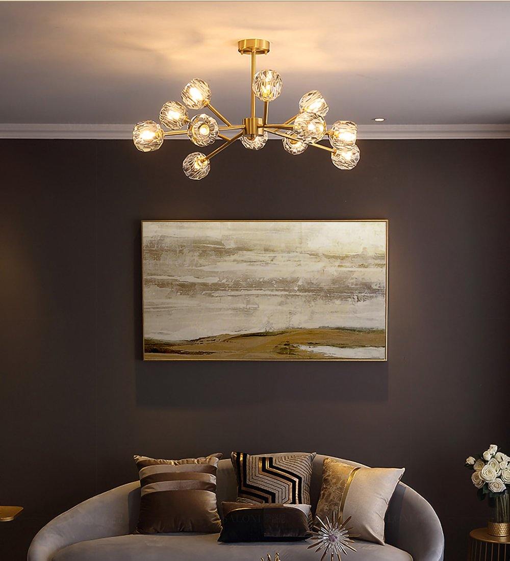 Crystal Ball Round Cluster Chandelier Chandelier