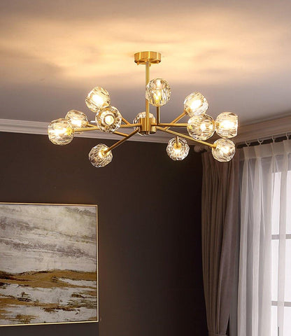 Crystal Ball Round Cluster Chandelier Chandelier