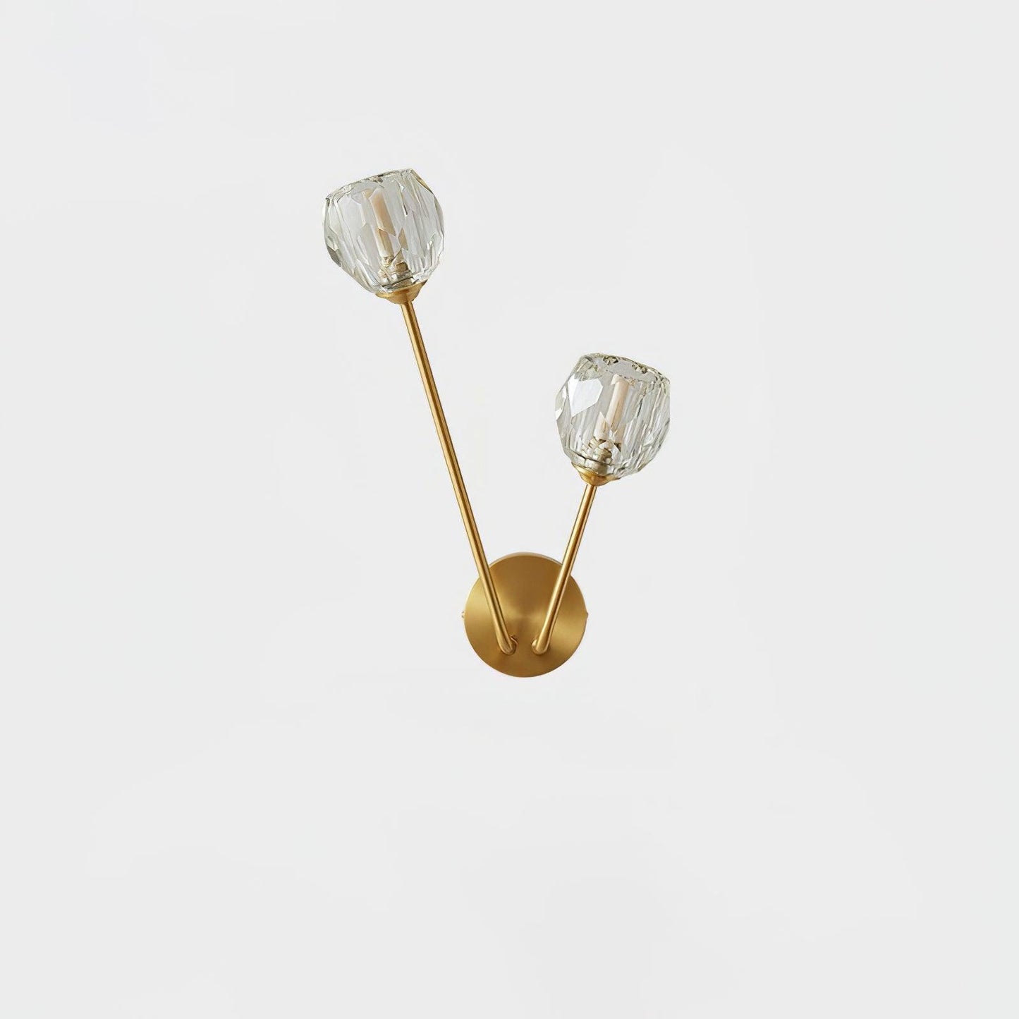 Crystal Branch Wall Light L 14.2″ x H 16.1″ / L 36cm x H 41cm / Brass & Clear Crystal Glass Wall lamp