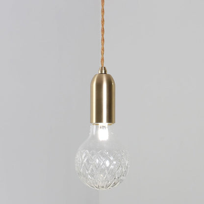 Crystal Bulb LED Pendant Lamp ? 3.94″ x H 7.9″ / Dia 10cm x H 20cm / Brass & Clear Pendant light