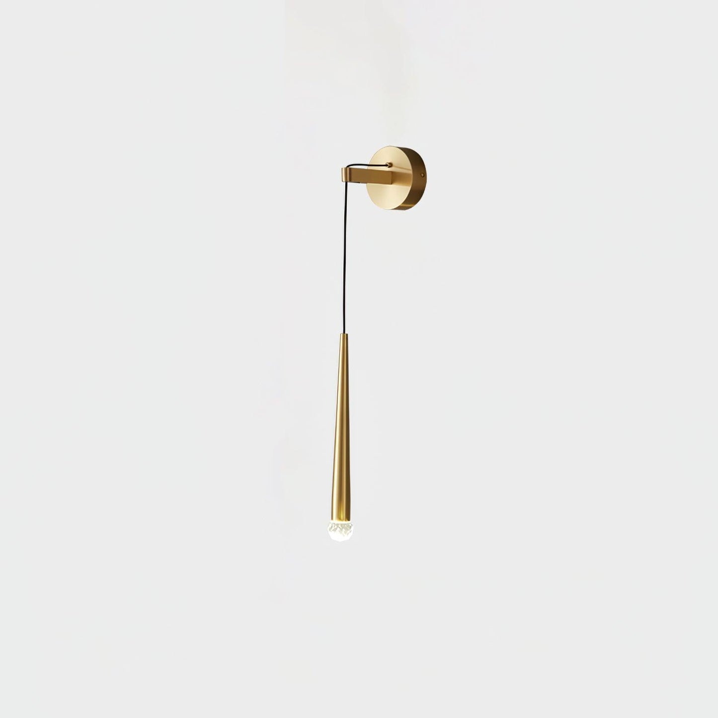 Crystal Conical Wall Lamp Model A Dia 3.9″ x H 26.8″ / Dia 10cm x H 68cm / Brass / Three-Color Changing Light Wall lamp