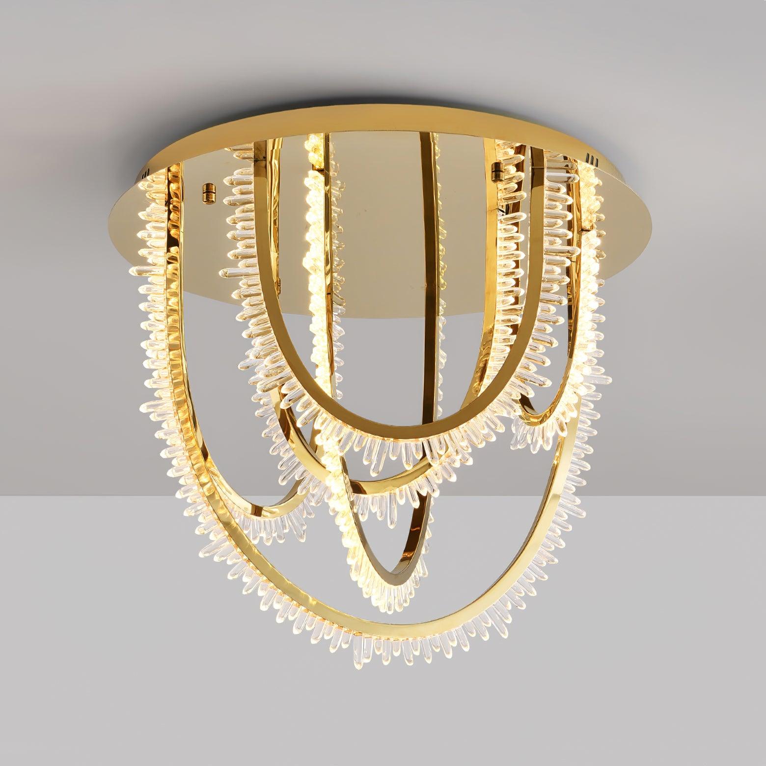 Crystal Corde Ceiling Light ? 19.7″ x H 17.7″ / Dia 50cm x H 45cm / Gold / Warm Light Ceiling lamp