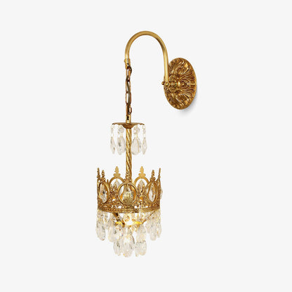 Crystal Crown Wall Light ? 6.3″ x H 24.4″ / Dia 16cm x H 62cm / Copper & Clear crystal Wall lamp