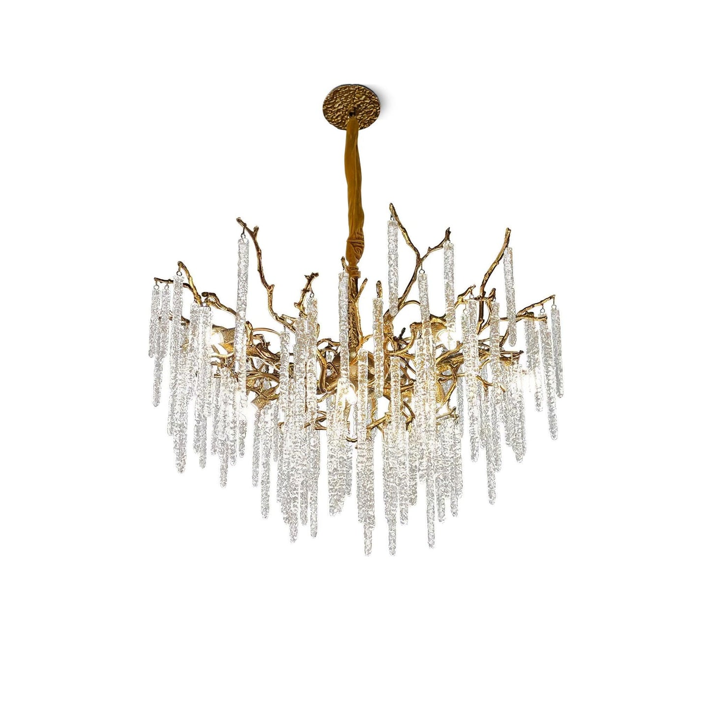 Crystal Icicles Branch Brass Chandelier ? 31.5″ x H 19.7″ / Dia 80cm x H 50cm / Brass & Clear crystal Chandelier