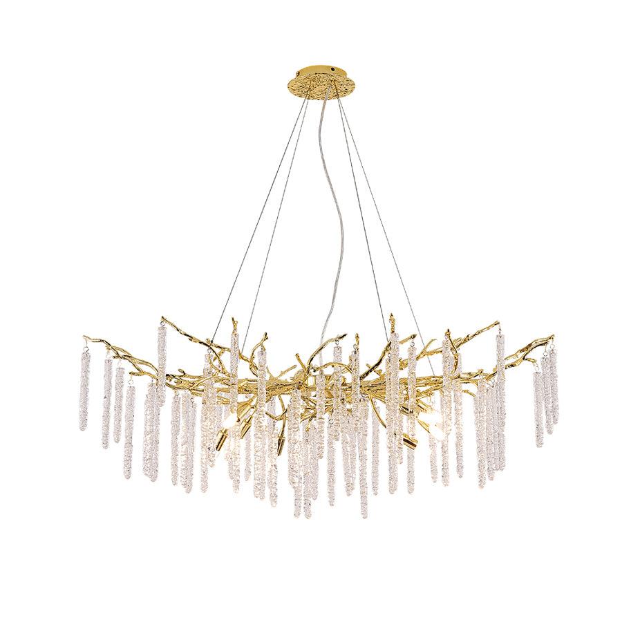 Crystal Icicles Branch Brass Chandelier ? 47.2″ x W 17.7″ x H 15.7″ / Dia 120cm x W 45cm x H 40cm / Brass & Clear