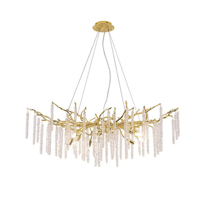 Crystal Icicles Branch Brass Chandelier ? 47.2″ x W 17.7″ x H 15.7″ / Dia 120cm x W 45cm x H 40cm / Brass & Clear