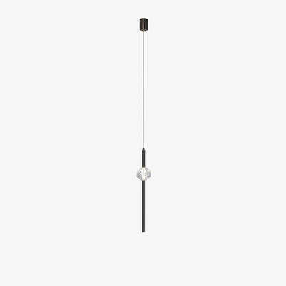 Crystal LED Pendant Lamp Crystal upwards Dia 3.9″ x H 59″ / Dia 10cm x H 150cm / Black & Clear / Neutral Light Pendant