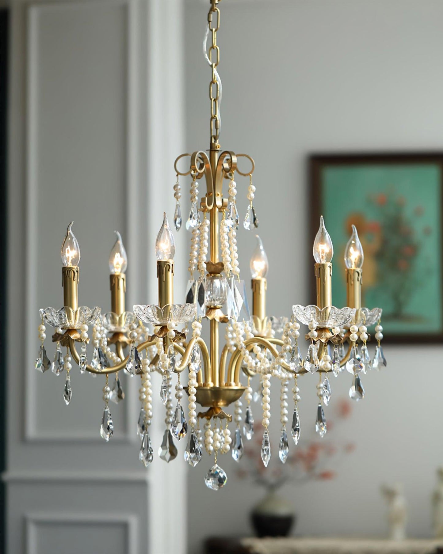 Crystal Pearl Chandelier Chandelier