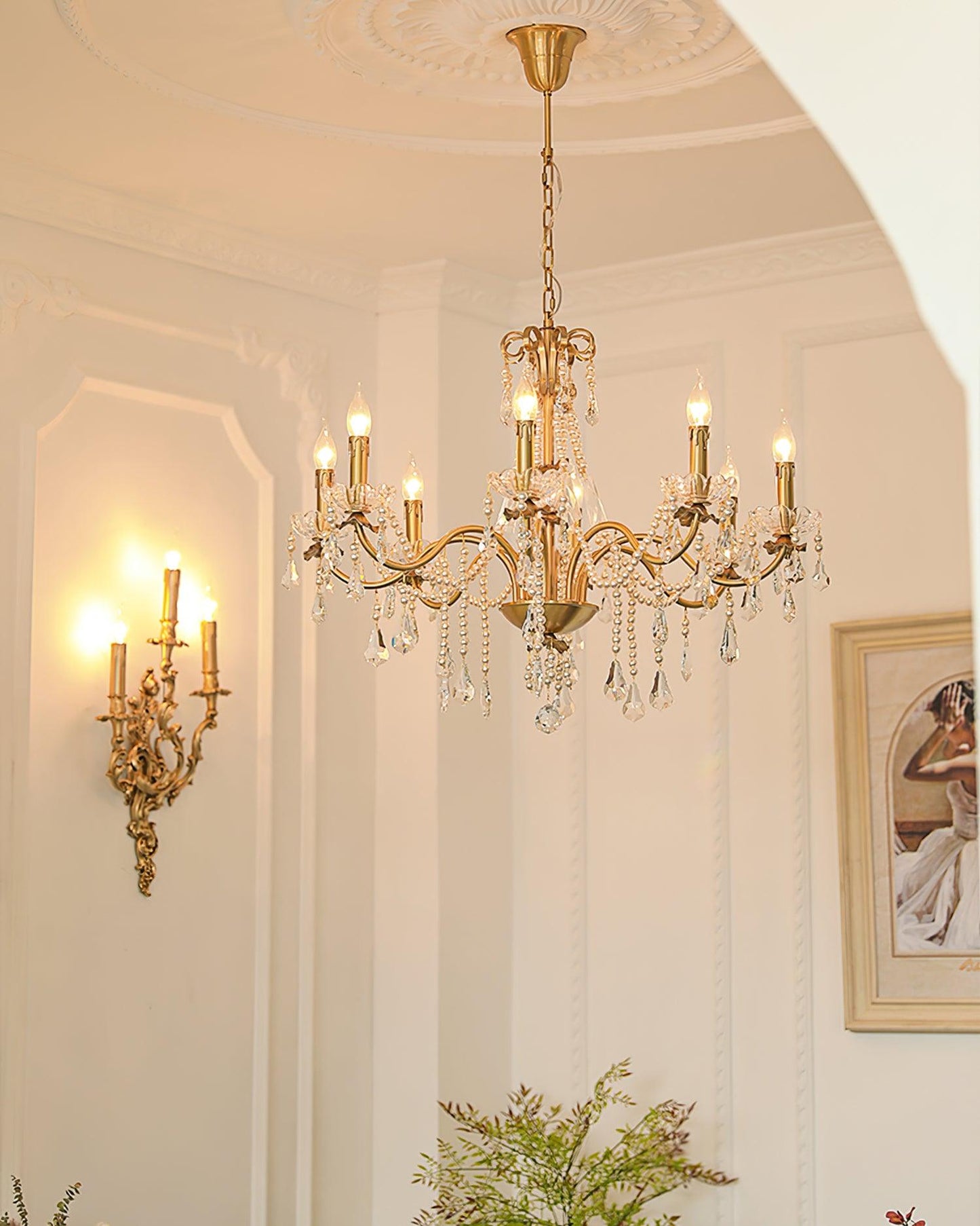 Crystal Pearl Chandelier Chandelier