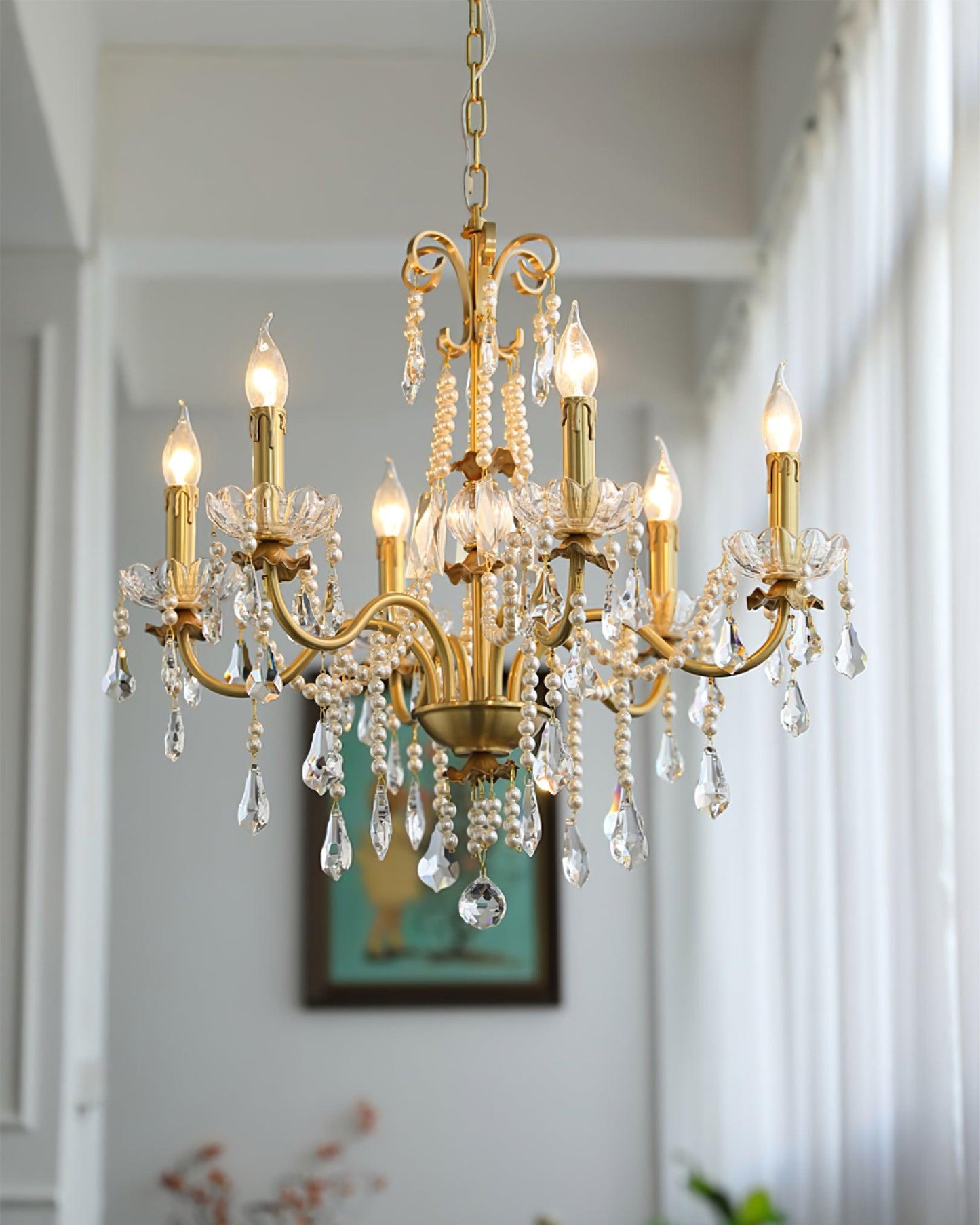 Crystal Pearl Chandelier Chandelier
