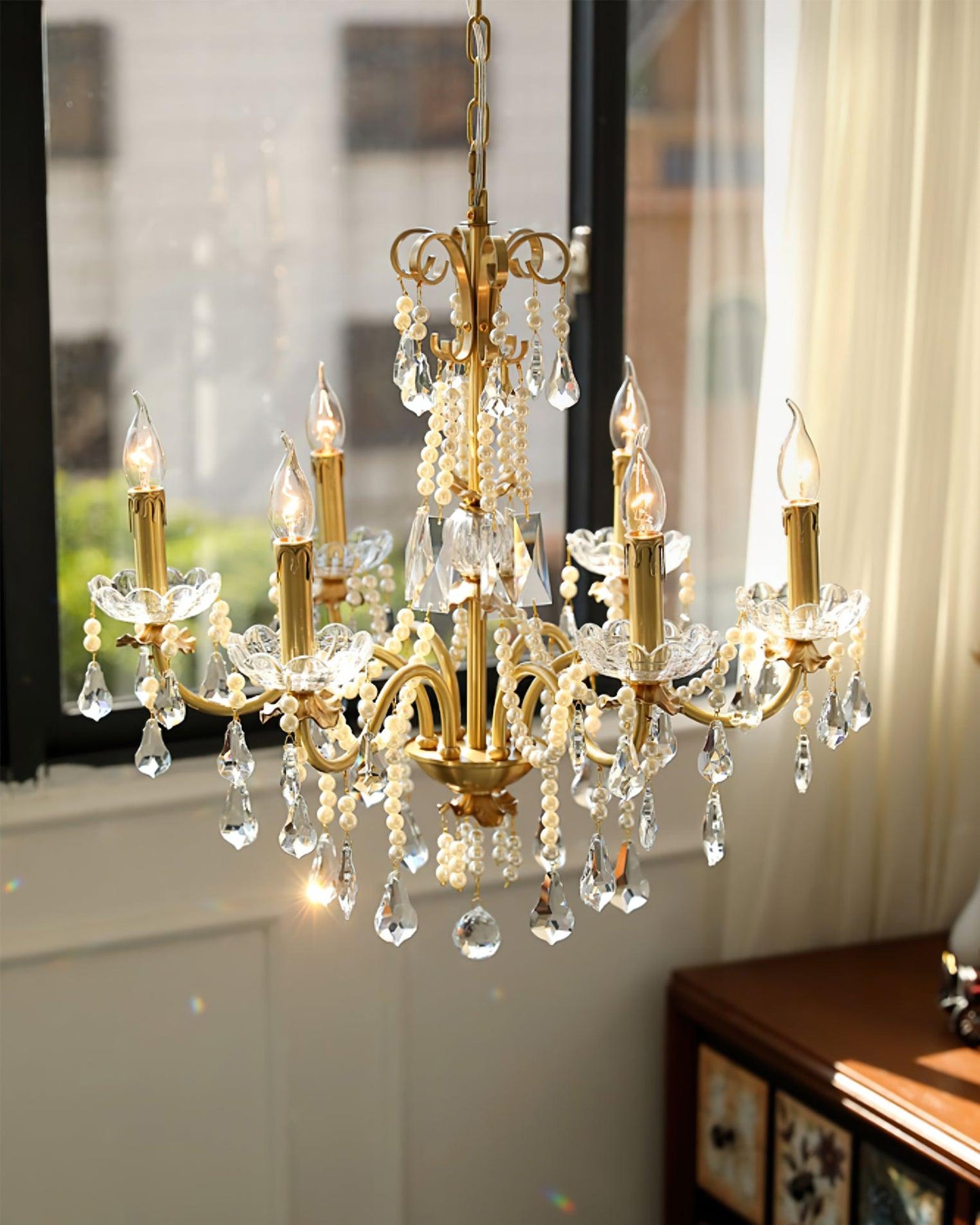 Crystal Pearl Chandelier Chandelier