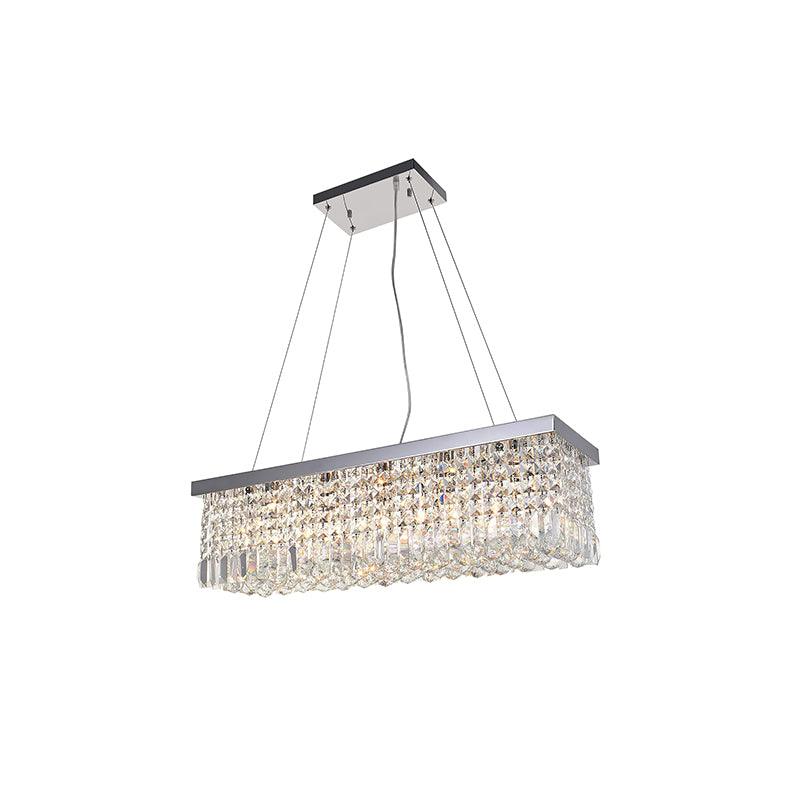 Crystal Raindrop Chandelier L 27.5″ x H 7.4″/ L 70cm x H 19cm / Chrome Chandelier