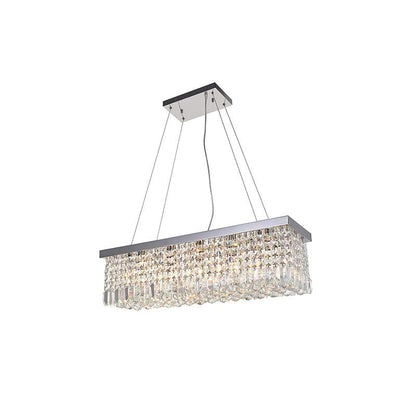 Crystal Raindrop Chandelier L 27.5″ x H 7.4″/ L 70cm x H 19cm / Chrome Chandelier
