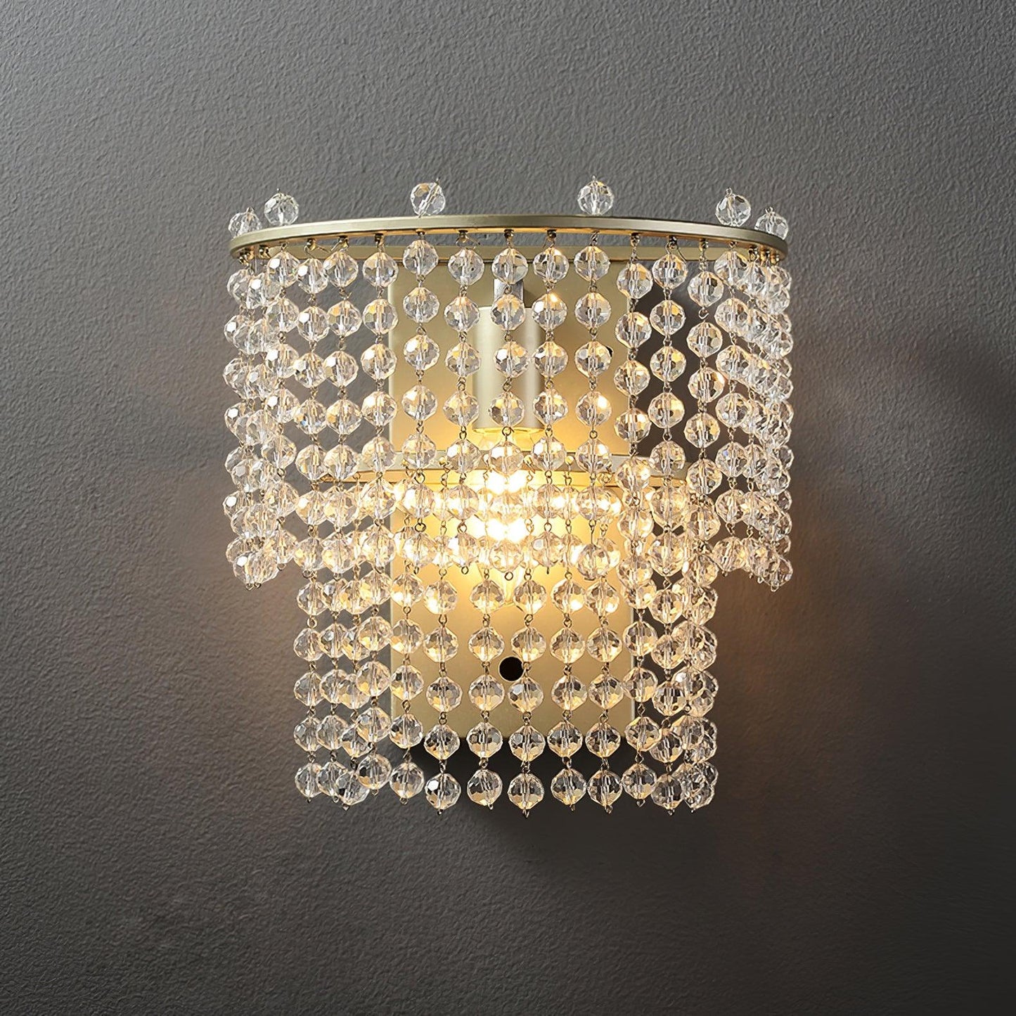 Crystal Waterfall Wall Light W 9.3″ x D 5.7″ x H 13.4″ / W 23.5cm x D 14.5cm x H 34cm / Gold + Clear Wall lamp