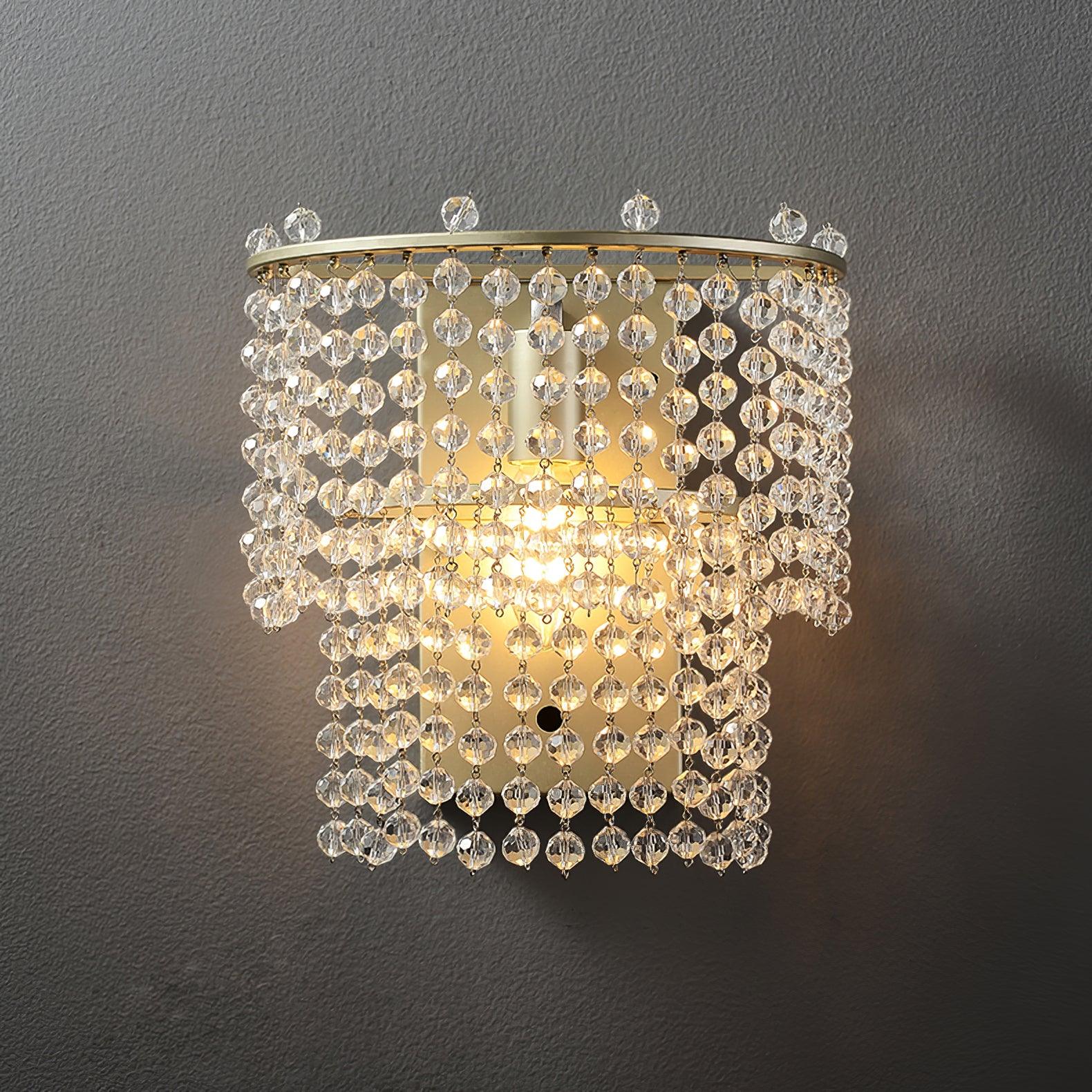 Crystal Waterfall Wall Light W 9.3″ x D 5.7″ x H 13.4″ / W 23.5cm x D 14.5cm x H 34cm / Gold + Clear Wall lamp