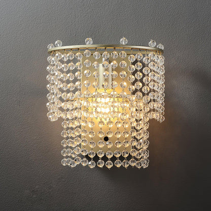 Crystal Waterfall Wall Light W 9.3″ x D 5.7″ x H 13.4″ / W 23.5cm x D 14.5cm x H 34cm / Gold + Clear Wall lamp