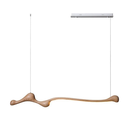 Curva Pendant Lamp L 59.1″ x W 4.7″ x H 8.7″ / Wood Color / Warm Light Pendant light