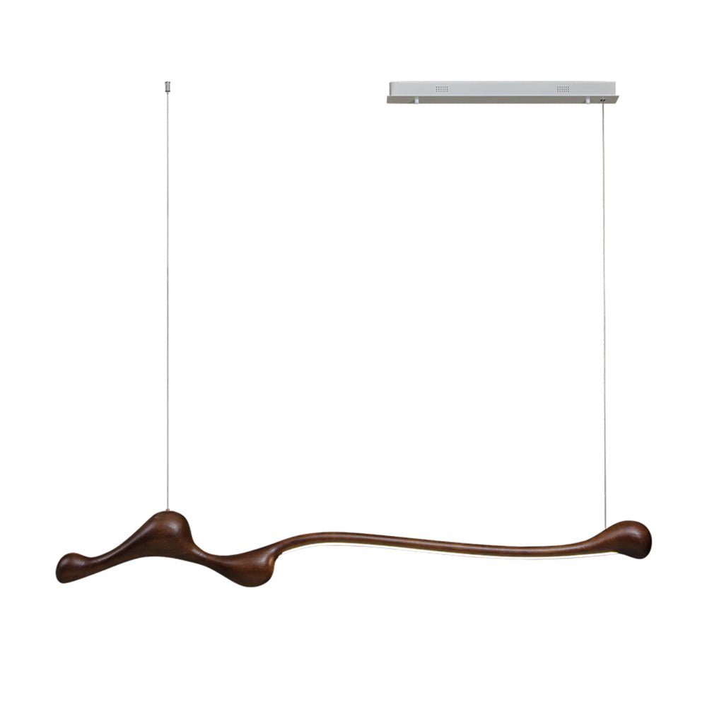 Curva Pendant Lamp L 59.1″ x W 4.7″ x H 8.7″ / Walnut Color / Warm Light Pendant light