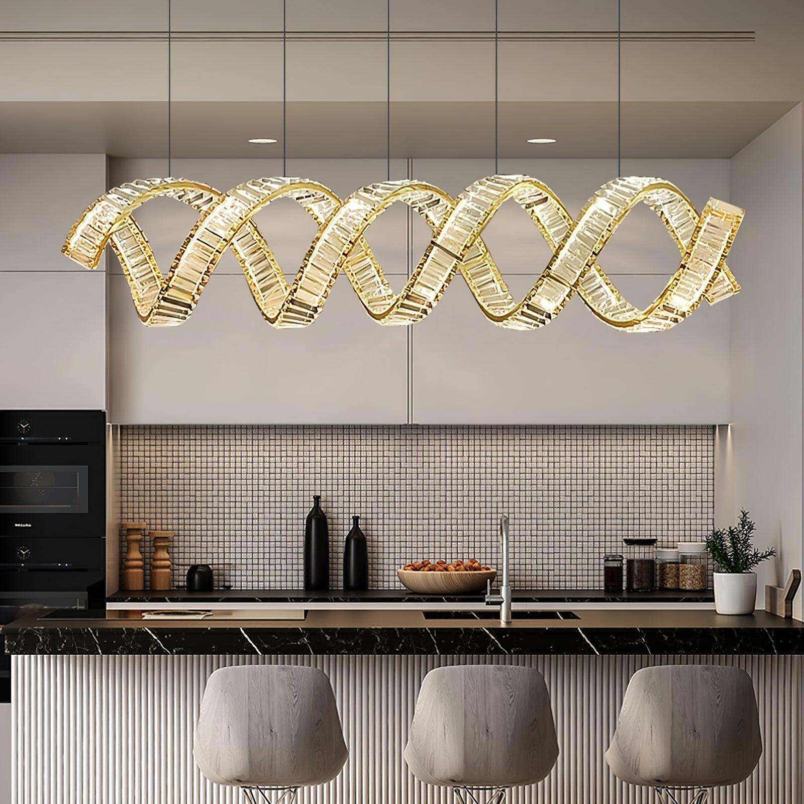 Curved LED Chandelier Chandelier