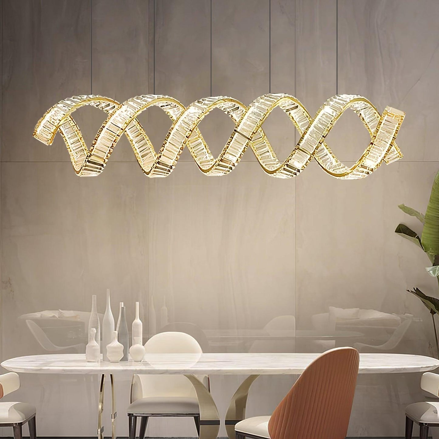 Curved LED Chandelier Chandelier