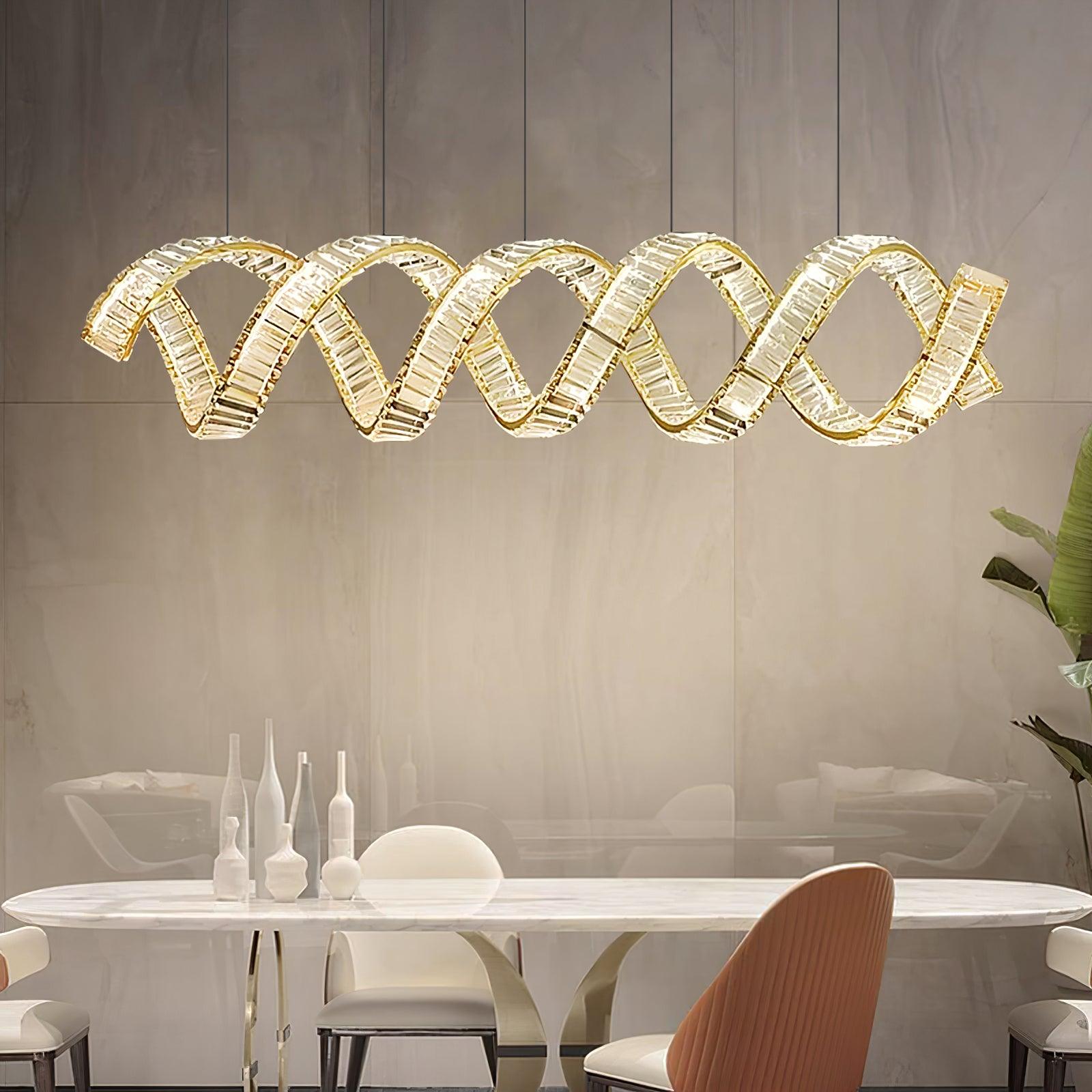 Curved LED Chandelier Chandelier