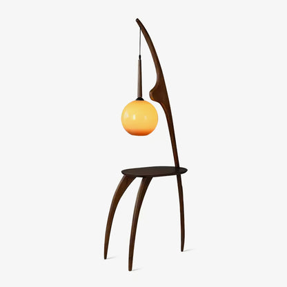 Curved Mantis Arm Floor Lamp Model A Dia 50cm x H 165cm / Dia 19.7″ x H 65.1″ / Walnut Color / US Plug Floor lamp