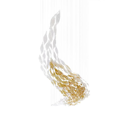 Swaying Leaves Chandelier ? 157.5″ x W 78.7″ x H 59.1″ / Dia 400cm x W 200cm x H 150cm / Yellow & Clear / Warm Light