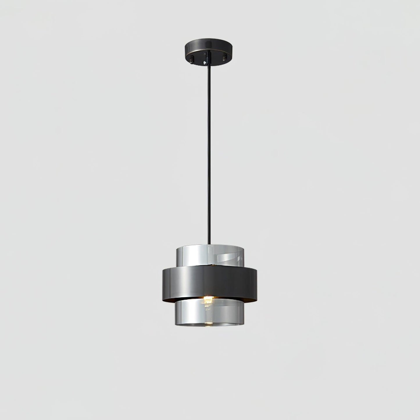 Cylinder Down Pendant Lamp Dia 7.5″ x H 5.9″ / Dia 19cm x H 15cm / Black & Grey Pendant light