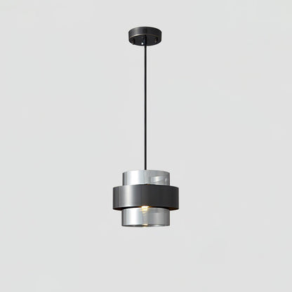 Cylinder Down Pendant Lamp Dia 7.5″ x H 5.9″ / Dia 19cm x H 15cm / Black & Grey Pendant light