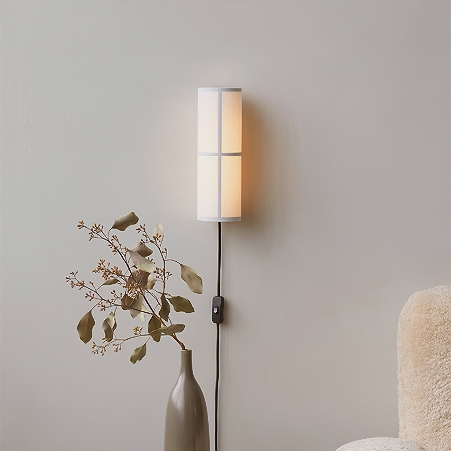 Cylinder Fabric Plug-in Wall Lamp 1001 Wall lamp
