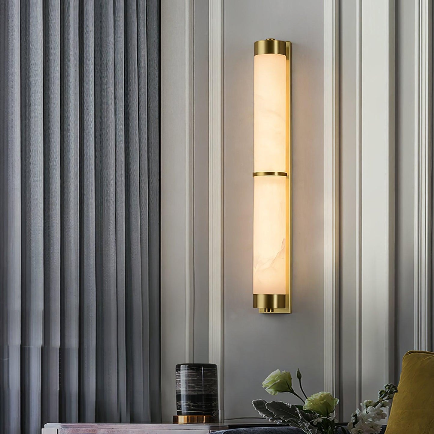 Cylindra Alabaster Brass Wall Light Wall lamp