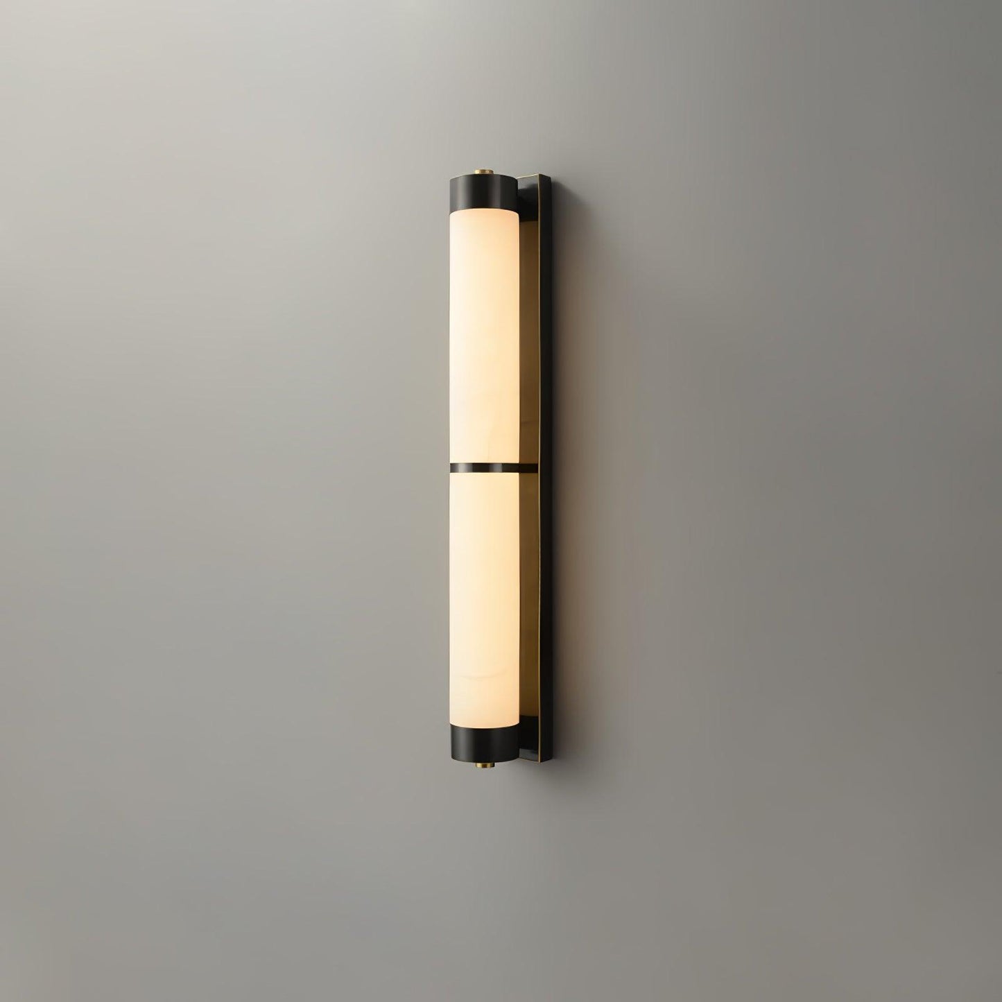Cylindra Alabaster Brass Wall Light Model A Dia 3.1″ x H 23.6″ / Dia 8cm x H 60cm / Black & White / Warm Light Wall lamp