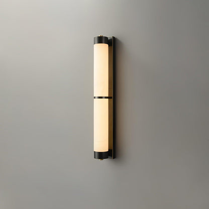 Cylindra Alabaster Brass Wall Light Model A Dia 3.1″ x H 23.6″ / Dia 8cm x H 60cm / Black & White / Warm Light Wall lamp