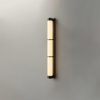 Cylindra Alabaster Brass Wall Light Model C Dia 3.1″ x H 31.5″ / Dia 8cm x H 80cm / Black & White / Warm Light Wall lamp