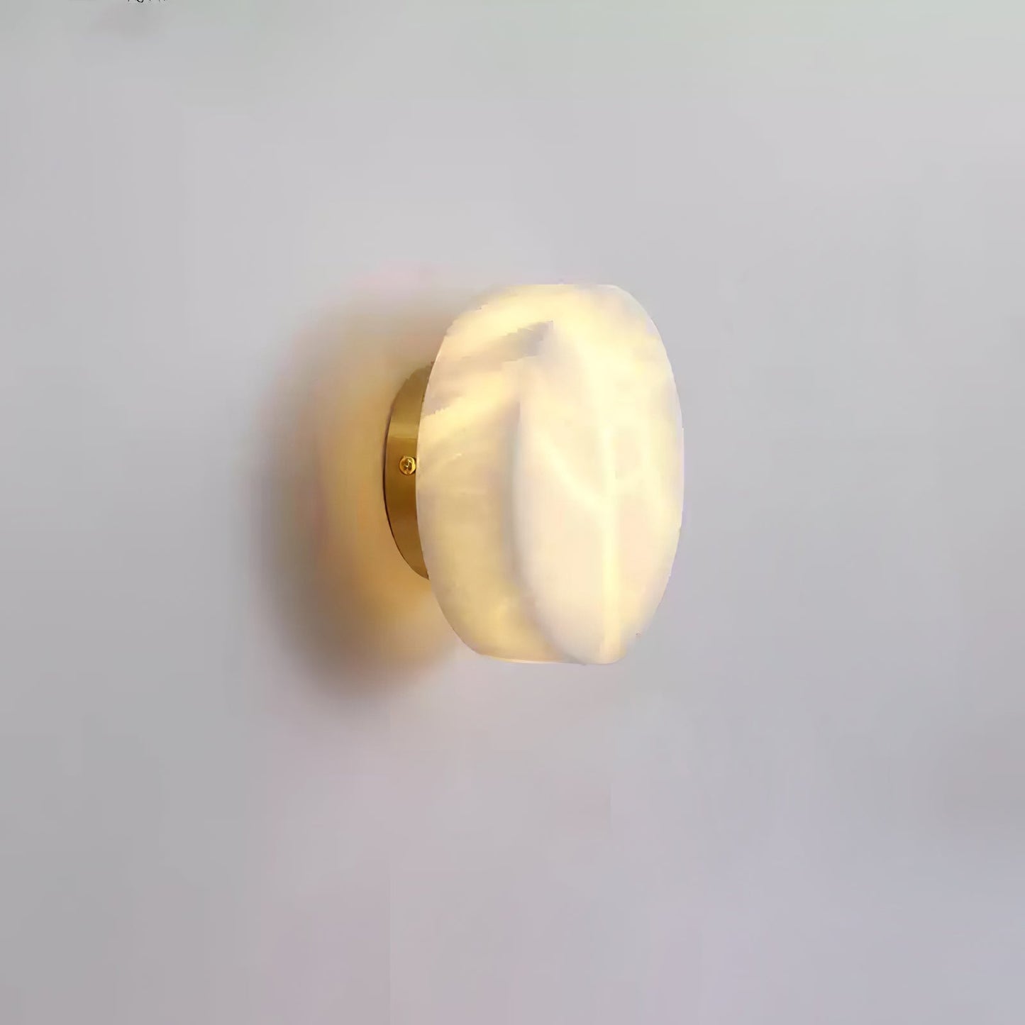 Cylindrical Alabaster Wall Light Dia 5.9″ x H 2.8″ / Black & White / Warm Light Wall lamp