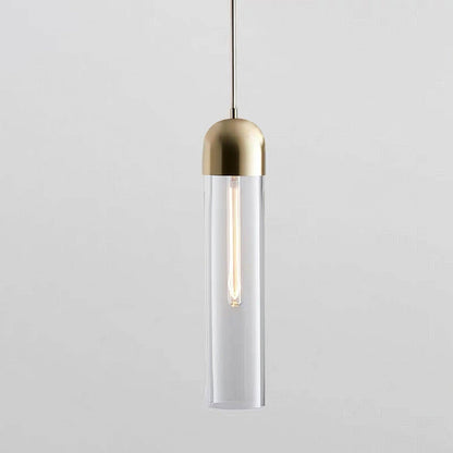 Cylindrical Glass Pendant Light Dia 10cm x H 40cm / ? 3.9″ x H 15.7″ / Clear Pendant light