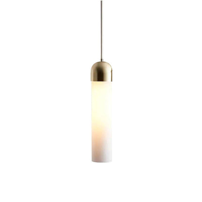 Cylindrical Glass Pendant Light Dia 10cm x H 40cm / ? 3.9″ x H 15.7″ / Milk White Pendant light
