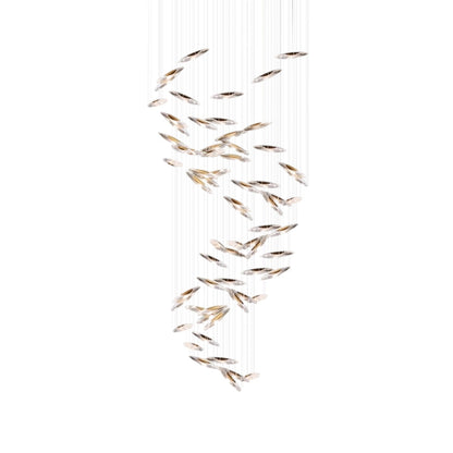 Moonlight Whispers Chandelier Dia 23.6″ x H 39.4″ / Dia 60cm x H 100cm / Clear & Gold / Warm Light Chandelier