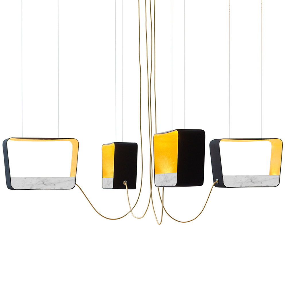 Moyen Rectangle Eau de Lumiere LED Chandelier