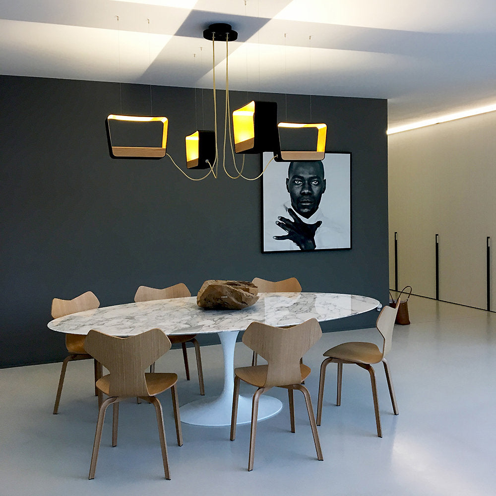 Moyen Rectangle Eau de Lumiere LED Chandelier