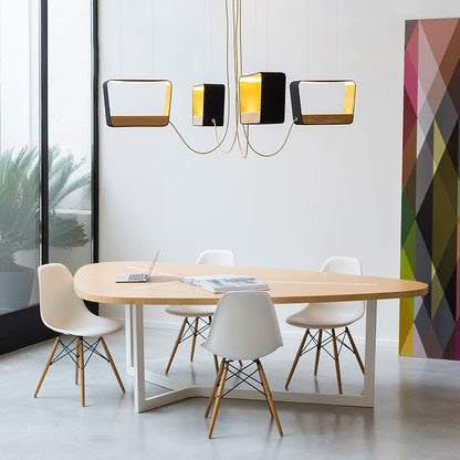 Moyen Rectangle Eau de Lumiere LED Chandelier