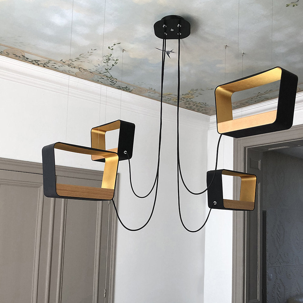 Moyen Rectangle Eau de Lumiere LED Chandelier