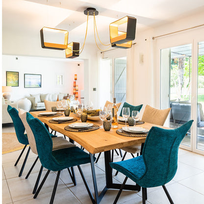 Moyen Rectangle Eau de Lumiere LED Chandelier