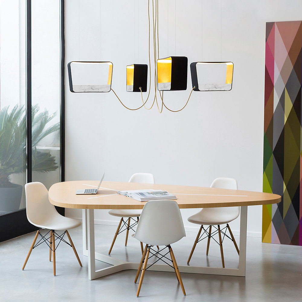 Moyen Rectangle Eau de Lumiere LED Chandelier