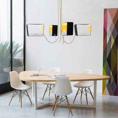 Moyen Rectangle Eau de Lumiere LED Chandelier
