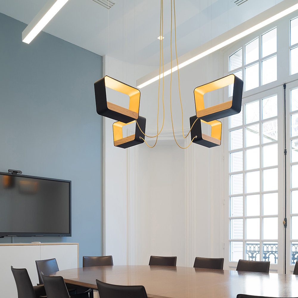 Moyen Rectangle Eau de Lumiere LED Chandelier