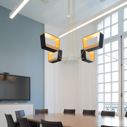 Moyen Rectangle Eau de Lumiere LED Chandelier